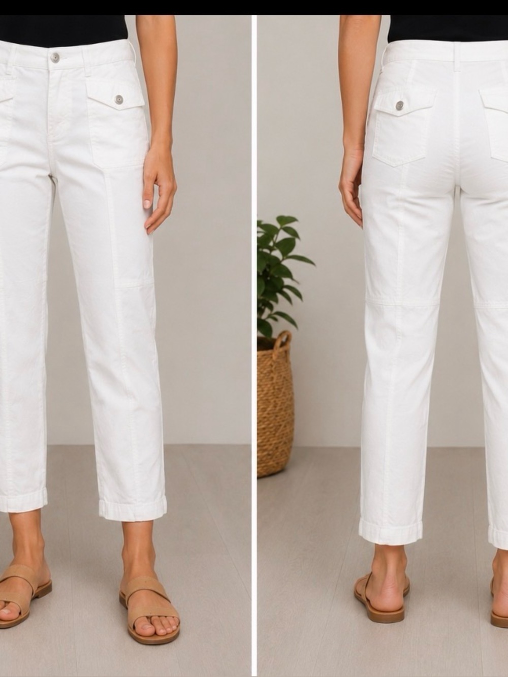 White House Black Market High-Rise slim ankle white Jeans
